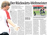 Großer Artikel in der Abendzeitung Sebastian Niedner der Rückwärts Weltmeister